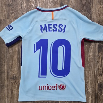 2018 Nike Barcelona Away Soccer Jersey Lionel Messi Kids S