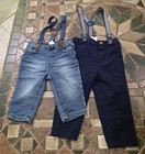 Baby B’gosh Knit Denim Jeans with Suspenders Lot Of 2 3/6  Month — photo 1