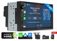 CAM DVR OBD UX7A Double Din Car Stereo Carplay Android 14 7" Radio WiFi GPS Navi