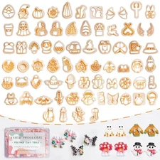 70 Pcs Fall  Winter Polymer Clay Cutters Set, Halloween Thanksgiving  Christm...