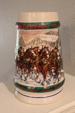 1993 BUDWEISER Holiday Beer Stein Special Delivery Anheuser Busch Clydesdale BOX