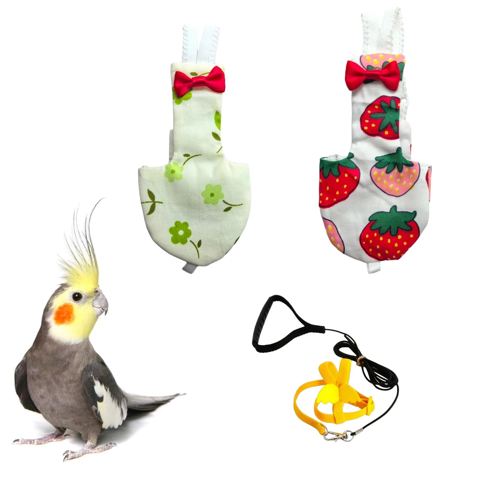 UKJENT Bird Diaper with 78 Inch Flying Leash - 2 Pack, Reusable Flight Suit w...