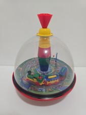 1985 German Toy Train Spinning Top Railroad W/ Real Train Sounds Tested/works
