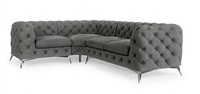 Graues Klassisches L-FöRmiges Ecksofa Gestepptes Sofa Chesterfield