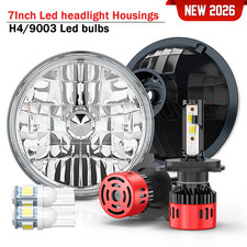 7 Round Glass Headlight Lamp Housings Hilow Beam Fits H4 Led Hid Halogen Bulbs