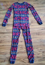 HANNA ANDERSSON 2 Pc. Winter Print Thermal Style Pajama Set Children's Size 12