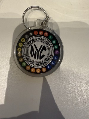 New York City Transit MTA Subway Lucite Key Chain VINTAGE MINT CONDITION