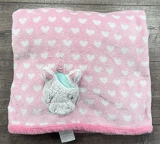 Baby Girl Blanket Parents Choice Walmart Pink White Unicorn Hearts Plush Fleece
