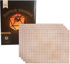 Battle Mat Grid Dungeons Role Playing Tabletop Dragons Game 4 Pack Dry Erase