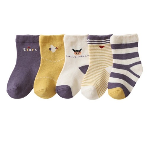 5 Pairs Cotton Kids Socks Winter Baby Girls Boys Newborn Toddler Socks 0-8 Yrs - Picture 8 of 16