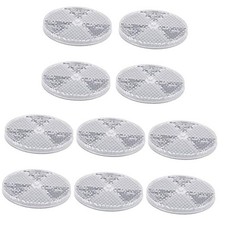 10 Pack Front Round Reflector for Driveway Fence Gate Posts Trailers White