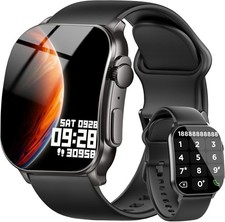 Smartwatch Damen Herren, 2.01" HD AMOLED Curved Smartwatch mit