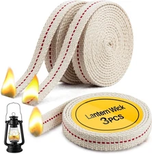Sukh Oil Lamp Wicks - Lantern 3 Rolls 1/2 Inch Flat Cotton with... 