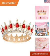 for Women, Queen Tiara for Birthday Wedding Party Decorations Red