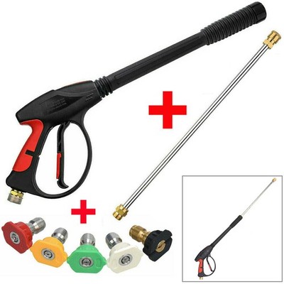 4000PSI High Pressure Power Washer Spray Gun Wand Lance 5 1/4'' Quick Nozzle Kit
