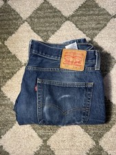 Levi's 505 Men's Blue Denim Regular Fit Straight Leg Jeans - Size 36x32