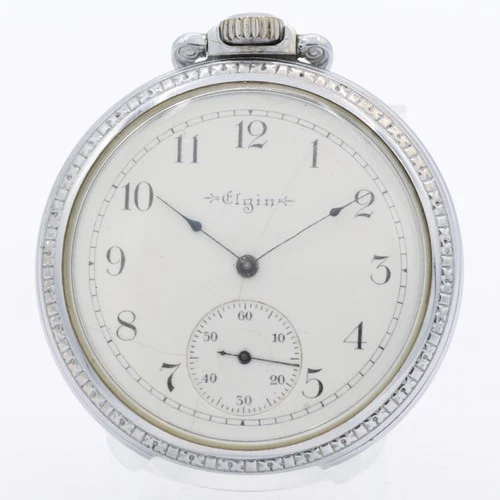 Antique 18s 1900 Elgin 15 Jewel Mechanical Pocket Watch 248 Chrome USA