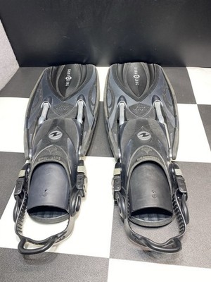 Aqua Lung Technisub Scuba Diving Dive Fins (USED) Silver Size Small