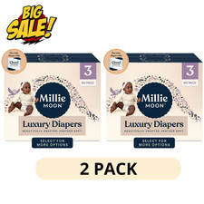 2 Pack Millie Moon Luxury Diapers Size 3 80 Count Disposable Baby Diapers