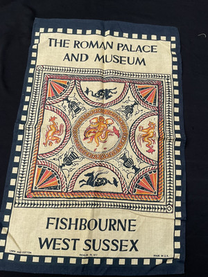 Cupid On A Dolphin Roman Palace And Museum Kitchen Towel 19''x 30'' Linen Vintage