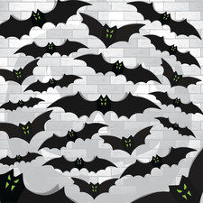 100pc 3D Halloween Bat Wall Decor Glow in Dark Fangs Indoor Outdoor Party