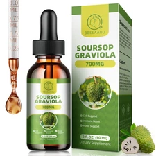 Pure Natural Soursop Graviola Liquid Drops Vitamin C Antioxidant Immune Support