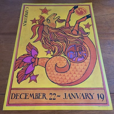 Capricornページ 1970s Capricorn Zodiac Poster/Jane Oka For Portal Publications