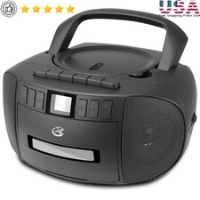 Classic Boombox CD Cassette Player AM FM Radio Aux Built-in Speakers Record Play