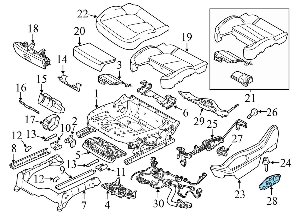 Interruptor de ajuste del asiento delantero izquierdo Porsche Cayman 2014-2016 7PP959747AA Foto 4 de 4