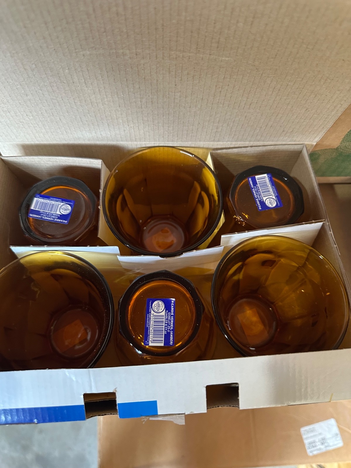 6x Bicchiere Duralex Picardie Vermeil 25Cl Vetro Temperato