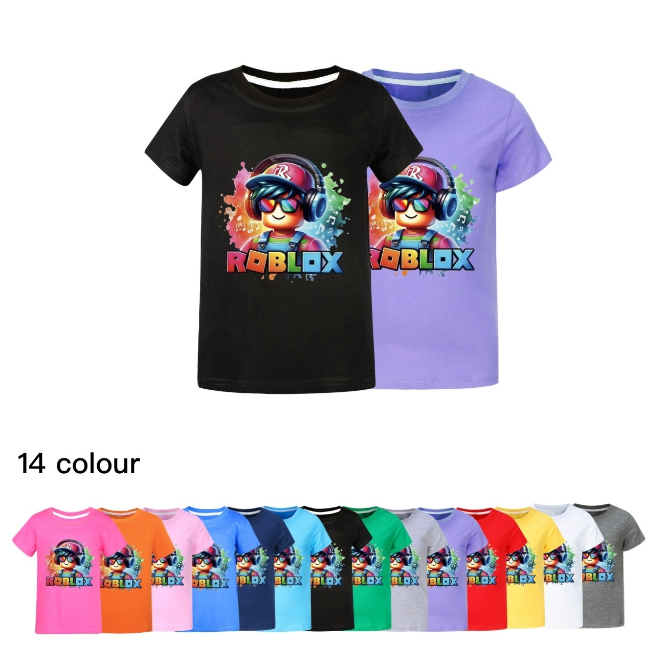 Boys Girls Rob Lox Characters T-shirts Kids Fun Gaming Inspired Cotton Top Tee image 5