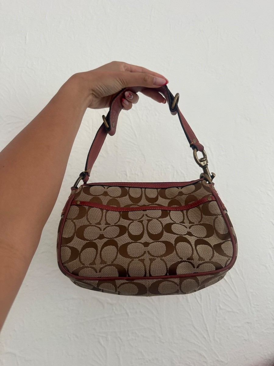 Authentic Vintage Coach bag from early 2000's. Red burgundy suede