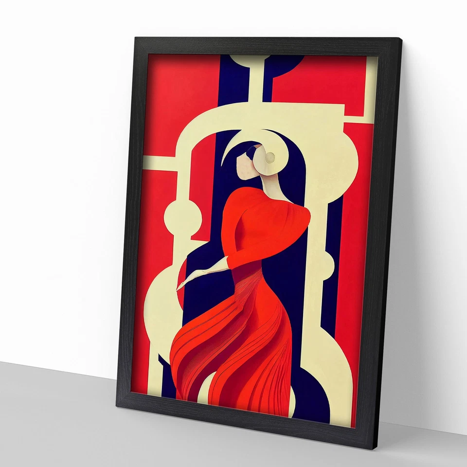Framed Abstract Dancing Woman No.2 Wall Art Canvas Print Poster Picture, Decor - Image 2 of 4