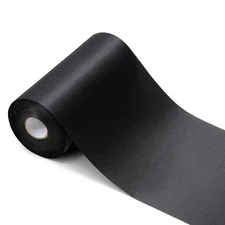 6 inch Black Satin Ribbon, 22 yard Long Solid Fabric Ribbon Roll for Hallowee...