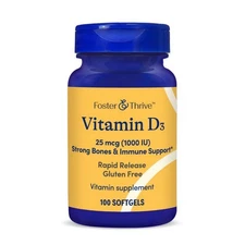 Vitamin D3 100 Softgels 25 Mcg by Foster And Thrive