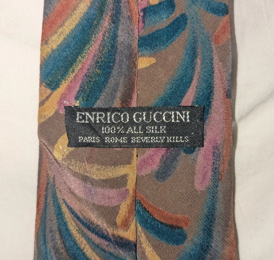 Corbata de cuello de diseñador ENRICO GUCCINI 100 % seda Foto 2 de 2