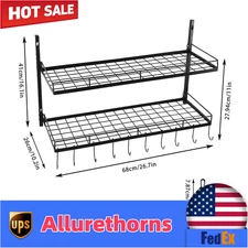 Pot and Pan Rack Organizer Hanger Storage Wall Holder Kitchen Cookware Hanging