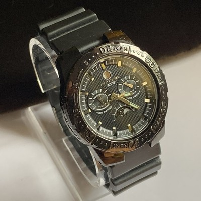 Rip Curl Analog Cortez ATS Tide Watch Swiss Movt Moonphase Surf Black on Black