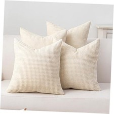 Pack of 4 Throw Pillow Covers 18x18 inch Boho 18" x 18" Pack of 4 Beige