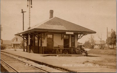 RAILROAD Station, Depot, HOLLIS CENTER, Maine Real Photo Postcard