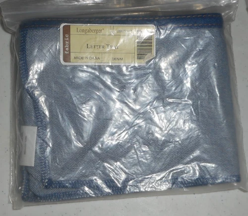 Longaberger Denim Blue Jean Letter Tray or LetterTray Basket Liner #28677165