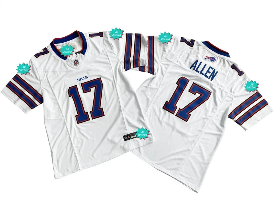 NWT Men's/Youth Bills #17 Josh Allen White Jersey