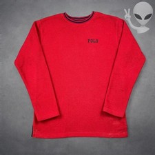 Polo Ralph Lauren Sweatshirt Large Red fleece embroidered crewneck vintage 90s