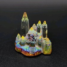 Vintage Irridescent Crystal Rainbow Castle Miniature Figurine Made In Germany