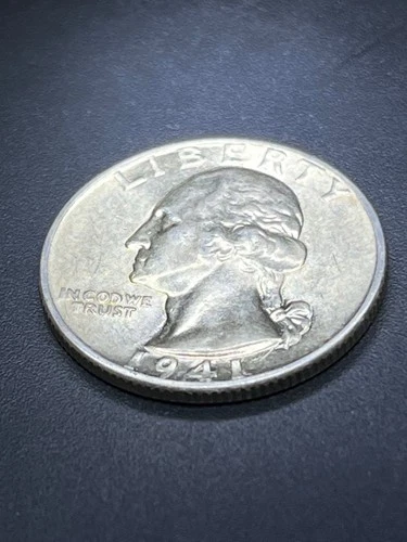 1941 Washington Quarter AU/UNC 90% Silver 25c Coin U.S GOOD DETAILS # RPD45