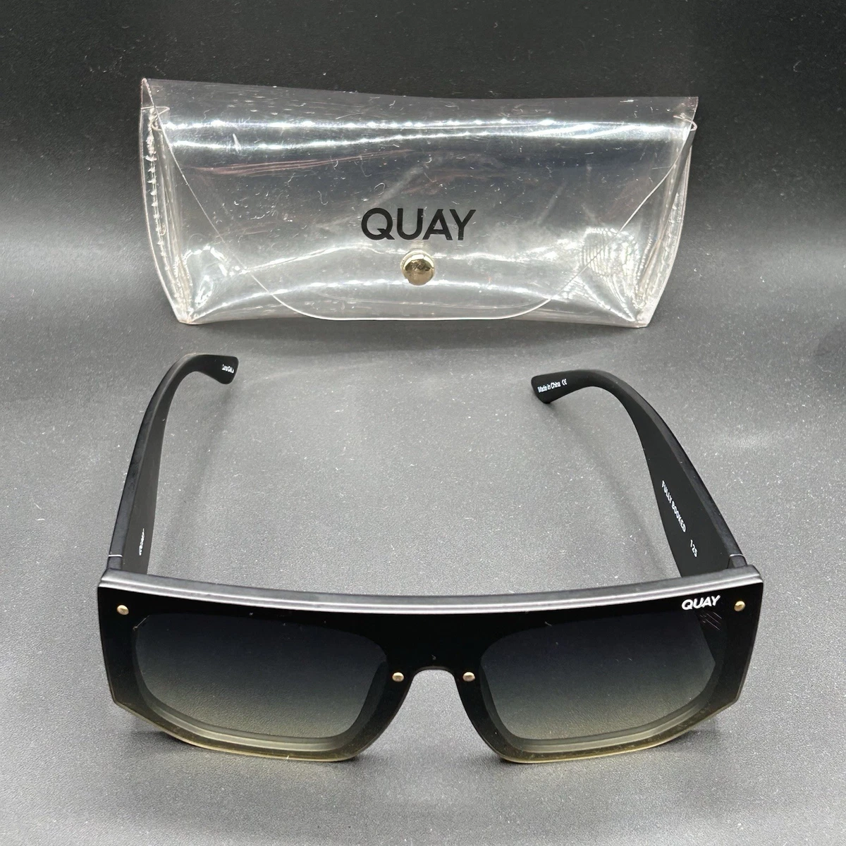Quay Maxed Out Square Stud Detail Sunglasses in Faded Camo, Good Pre-Loved Quay Square Sunglasses for Women for sale | eBay main image 4