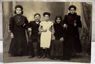 Antique 1890s Family Portrait Cabinet Photo Victorian Dress Studio Photograph