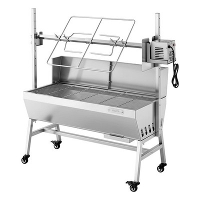 Outdoor Rotisserie Grill Kit: 38W, 132lb, Dual-Bearing 360° Rotation, SS