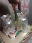 Vintage Fenton Iridescent Pink Glass Tulip Votive Candle Holders