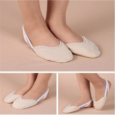 Elastic Skin Color Rhythmic Gymnastics Toe Shoes, Soft Half Socks, Sole Protect